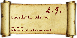 Luczáti Gábor névjegykártya